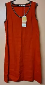 La Fee Maraboutee Dress Orange Linen Sleeveless Lightweight Size 10 - Picture 1 of 5