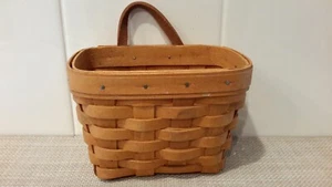Vintage 1995 Longaberger kleiner Korb Ledergriff Wandbehang 5,5x4x4" gebraucht - Bild 1 von 9