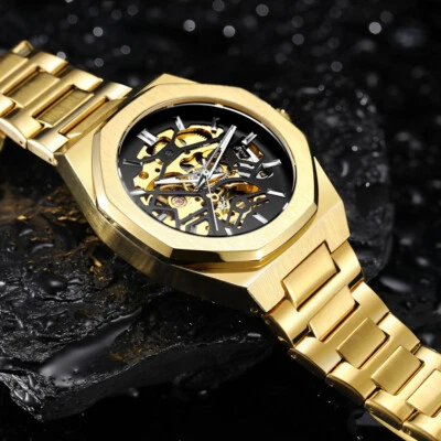 Men's Mechanical Watch Gift Automatic Gear Shape Luxury Wristwatch Leisure - Image 1 of 4