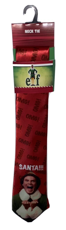 Corbata cuello elfo roja verde para hombre OSFM Buddy The Elf OMG SANTA! Película NUEVA Foto 1 de 4