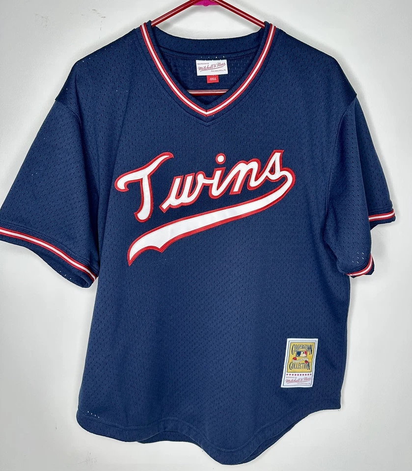 Kirby Puckett Minnesota Twins Mitchell & Ness #34 1985 Baseball Jersey Blue L - Image 1 of 4