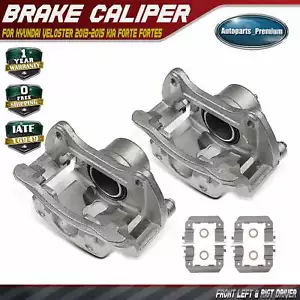 2x Front Brake Caliper w/Bracket for Hyundai Veloster 2013-2017 Kia Forte Forte5 - Picture 1 of 9
