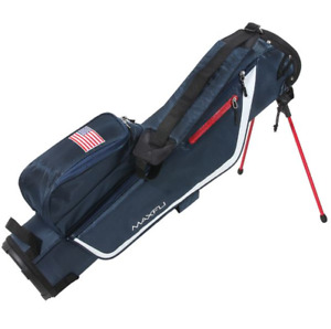 MAXFLI SUNDAY Golf Club Stand Bag - 5 Pockets - 3-Way Padded - Navy USA Flag