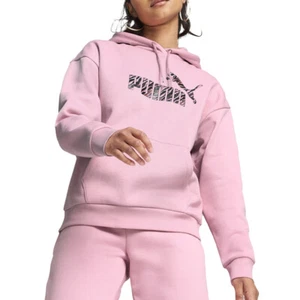 PUMA Essentials+ Animal Pullover Hoodie Womens Pink Casual Outerwear 68149248 - Picture 1 of 6