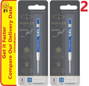 2 x BLUE Parker Gel Ballpoint Pen Refill Medium 0.7mm Factory Sealed Packs - Picture 1 of 9