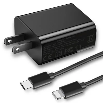 For Apple iPad 5 6 7 8th 9th Gen Fast Charger Type C Wall Power Adapter + Cable - Image 1 of 4