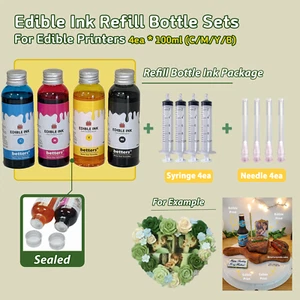 Betters® Edible Ink Refill sets for Canon Edible Printer: 4 Bottles w/ tools - Picture 1 of 6
