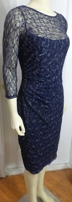 Vestido de cóctel DAVID MEISTER, azul marino, talla 8 Foto 1 de 4