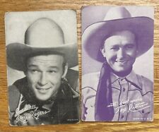 Vintage 2 Trade Arcade Cards Roy Rogers Tex Ritter Country Music Actor Best Wish