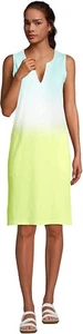 NWT Lands End Women Cotton Jersey Sleeveless Swim Coverup Lemon Sz XS $70 HH241 - Picture 1 of 3