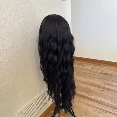 Hermoso cabello ondulado 32” marrón oscuro 1B, sintético oscuro muy suave 81 Foto 1 de 4