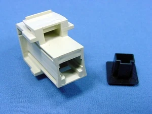Leviton Ivory Quickport Fiber Optic Frame-Station Jack Adapter MT-RJ 49889-QFI - Picture 1 of 5