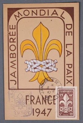 Tarjeta postal MayfairStamps Francia 1947 Boy Scout Jamboree aau_83091 Foto 1 de 2