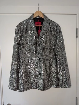 HUGO Boss Men’s Silver Sequin Jacket EU50 UK40R New With Tags - Image 1 of 4