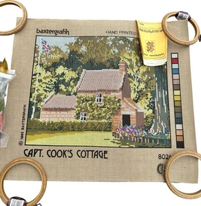 NUEVO Lienzo de punta de aguja vintage Baxtergrafik CAPTAIN COOK'S COTTAGE 20X17 - Imagen 1 de 2