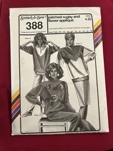 De colección 1989 Stretch & Sew 388 parcheado rugby y apliques de flores sin cortar FF - Imagen 1 de 9