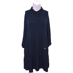 Hush Dress Womens Size 14 Blue Shirt Dress Button Front P2P 18" Good Cond - Picture 1 of 23