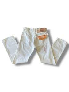 NWT Y2K Levi's 501 Denim Jeans Size 29x30 (30x30.5) White Deadstock 2008 NOS - Picture 1 of 23