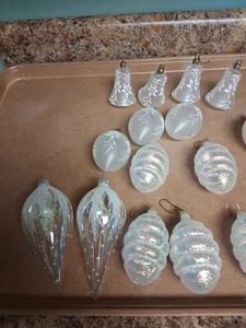 17 Weihnachten weiß klar und rosa verschiedene Ornamente Glas - Bild 1 von 12