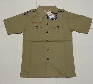 BOY SCOUTS OF AMERICA TAN SHORT SLEEVE SHIRT UNIFORM "Youth M" - Picture 1 of 4