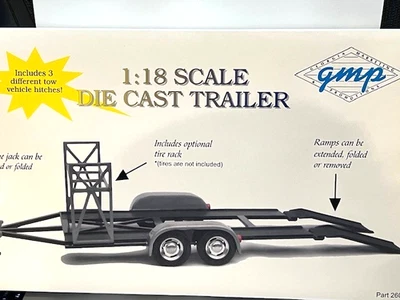 GMP  1/18 DIE CAST TRAILER  DUAL  AXLE CAR  HAULER  Part No. 2601 - Image 1 of 4