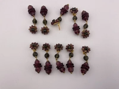 al por mayor lote 10 piezas pendientes clip cristal color amatista checo Foto 1 de 4