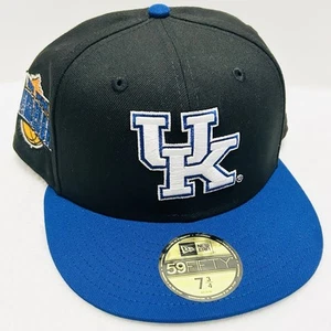 New Era Kentucky Wildcats Final Four 2-Tone 59FIFTY Fitted Hat Cap 7 3/4 Black - Picture 1 of 6