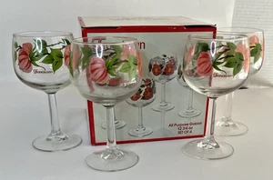 Franciscan Desert Rose Glassware All Purpose Goblet Set of 4 New France - Picture 1 of 9