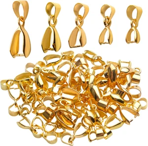 Pendant Clasps,50Pcs Jewelry Making Supplies Pinch Clasp Bail Clip for Jewelry M - Picture 1 of 6