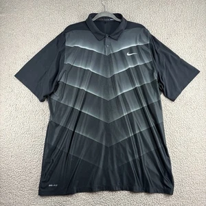 Nike Tiger Woods Collection Polo Men XXL Black Golf Shirt Dri-Fit Short Sleeve - Picture 1 of 17