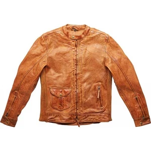 Fuel Bourbon Motorbike Motorcycle Leather Jacket Tan Brown - Picture 1 of 6