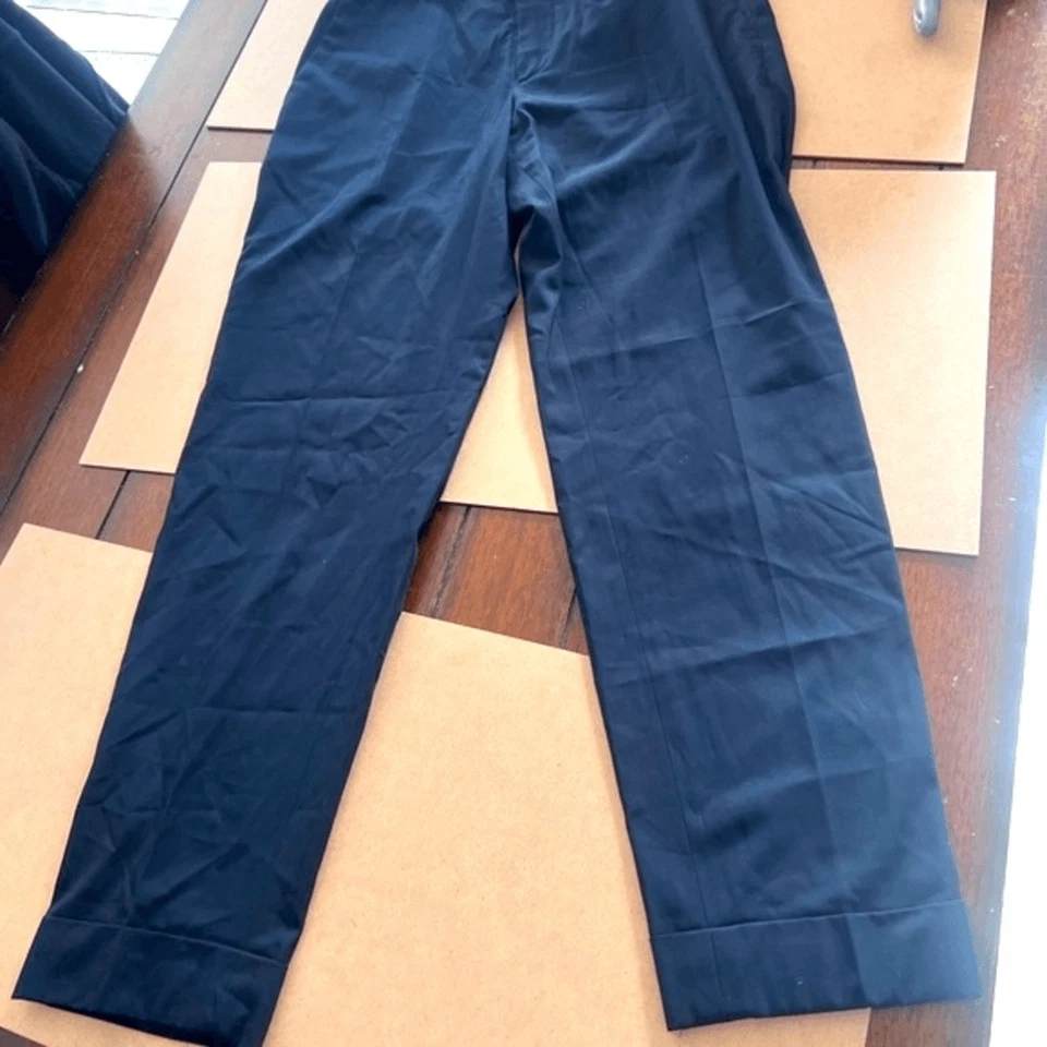 Dries Van Noten 缠绕裤女式 46 码蓝色斜杠口袋腰带环 — 第 1/4 张图片