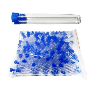 250 Polystyrene Test Tubes & Blue Caps 15mm x 100mm LABORATORY LAB - Picture 1 of 1