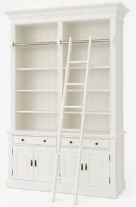 Standregal Massiv Mahagoni Weiss Regal Landhausstil Bücherwand Bücherregal - Bild 1 von 5