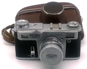 Sowjetische Kopie von Contax II Carl Zeiss Jena CHROM Kamera mit Sonnar 2/50mm Objektiv - Bild 1 von 4