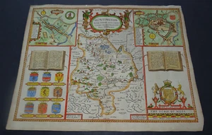 Antique Map of Huntingdonshire by John Speed 1676 - Picture 1 of 12