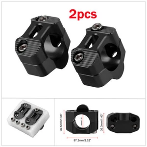 Aluminum 28mm Motorcycle HandleBar Riser Adapter Handle Fat Bar Mount Clamps Set - Picture 1 of 13