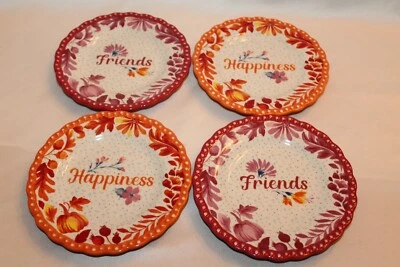 PIONEER WOMAN Fall Happiness Friends 6-3/8" Aperitivo Postre Juego / 4 Foto 1 de 4