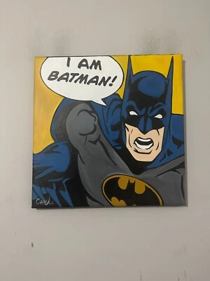 Batman Comic Art  18" x 18" Pop Art Painting Chris Cargill - Image 1 of 4