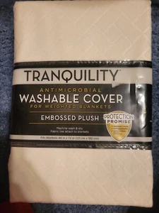 TRANQUILITY -  Weighted Blanket Washable Cover - Fits 48x72in - Ivory - Picture 1 of 3