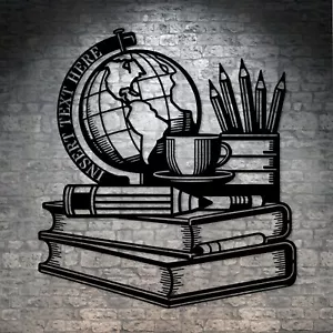 Personalized Geography Teacher Name Metal Sign. Custom Book Lover Wall Decor Gif - Picture 1 of 9