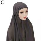 Women Soft Color Hijabs High Quality Long Chiffon Shawl Scarf Undersc Head X1J6