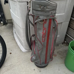 Vintage Burton King Cobra Carry Cart Golf Bag Gray Red With Raincover - Picture 1 of 17