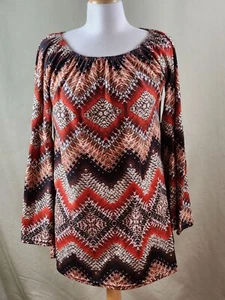 WinWin Women Tunic Top L/XL Multicolor Bell Sleeve - Picture 1 of 9