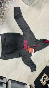 PUMA Hoodie Charcoal Grey Pullover Kids Glitter Logo Size 4 - Picture 1 of 4