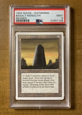 Magic The Gathering✨BASALT MONOLITH ✨Revised Ed. PSA 9 MINT 1994 Ultra Low Pop 3 - Image 1 of 2