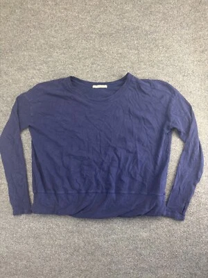 Peruvian Connection Pullover Sweater Women's Medium Blue Thumb Holes Cotton Top - Изображение 1 из 4