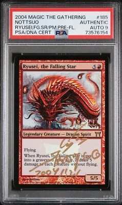 Ryusei, the Falling Star MTG PreRelease Foil AUTO PSA 9 Signed by NOTTSUO - Image 1 of 2