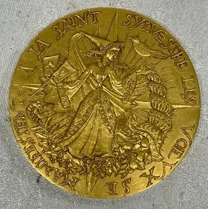 Très grosse Médaille en cuivre de 1970 Saint Sylvestre - Imagen 1 de 5
