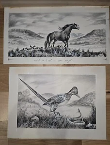 OOAK pair of Bernard Martin original 1960s K C Star illustration drawings - Picture 1 of 12